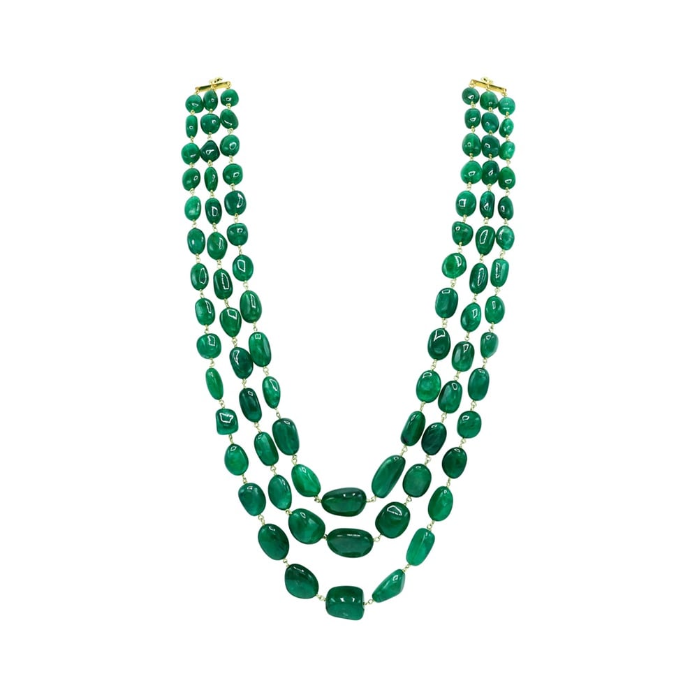 Emerald Beaded Three Line